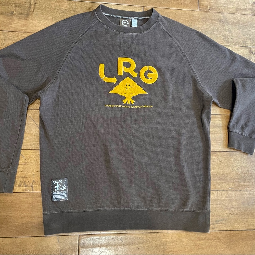 LRG - Padres colorway: Brown and Gold logo heavy weight crewneck sweatshirt.